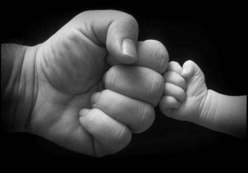 cute father child hands