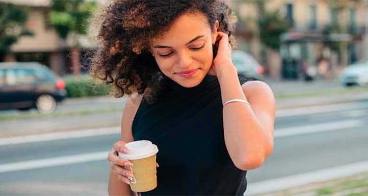 girl holding coffee