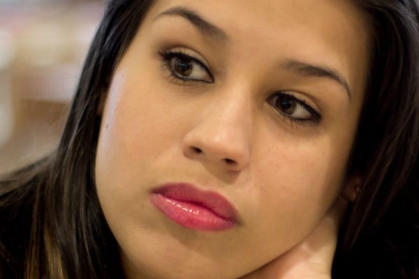 Sad beautiful woman