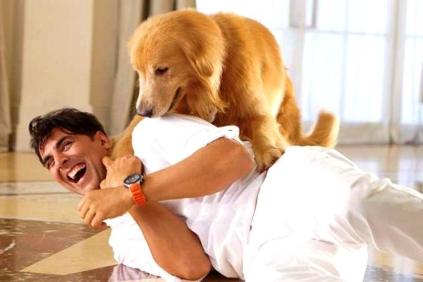 Akshay with dog