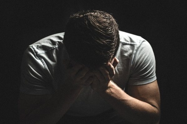 close up of sad man