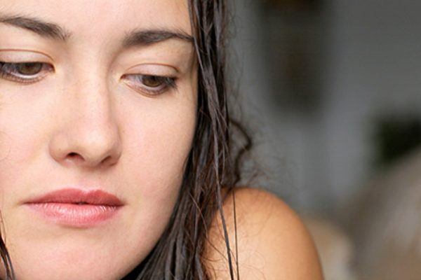 Sad beautiful woman
