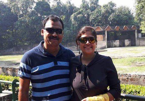 Saheli with husband Subhabrata