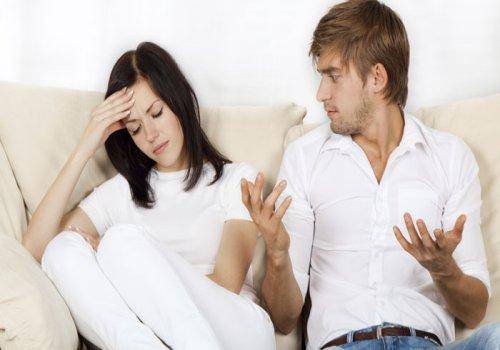 angry man fighting with wife