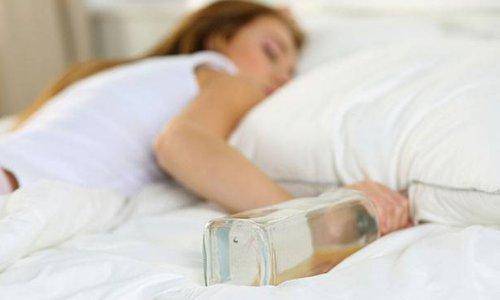 drunk lady in bed