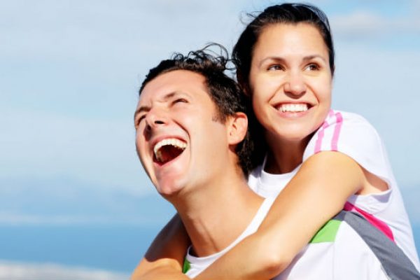 Happy man and woman