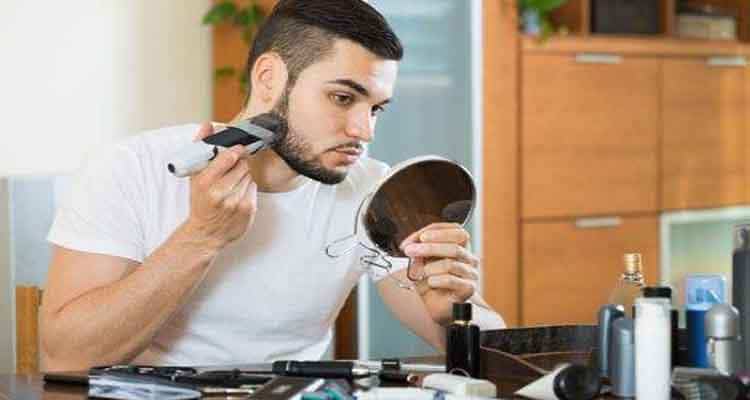 Man grooming himself