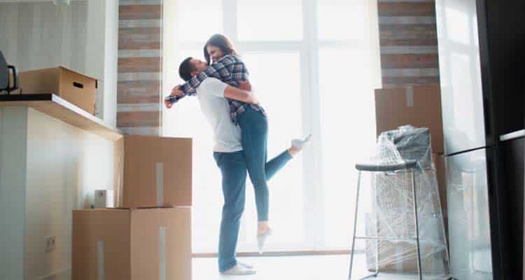 Couple in a new house