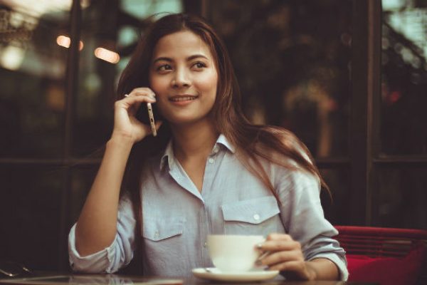Pretty woman with coffee