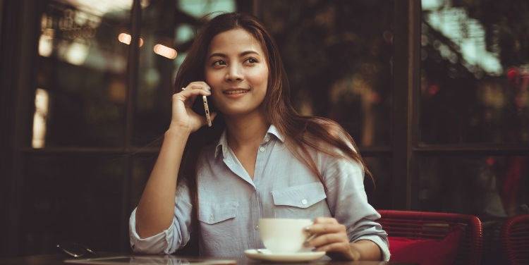 Pretty woman with coffee