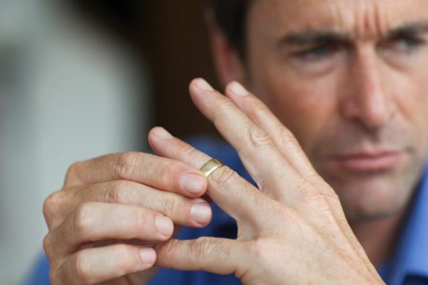 sad man facing a divorce