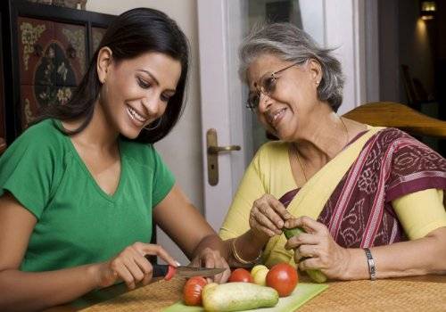two woman talking