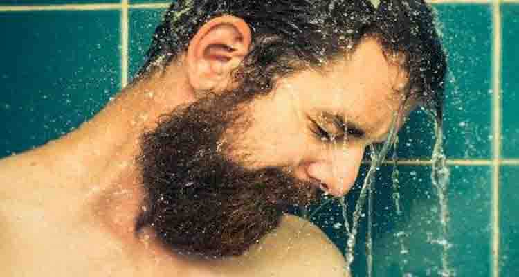 Feeling crying with wet beard
