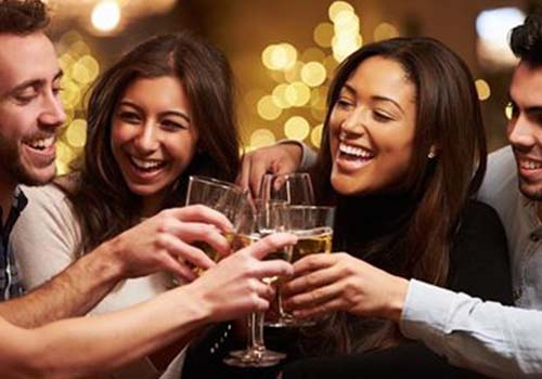 People drinking together