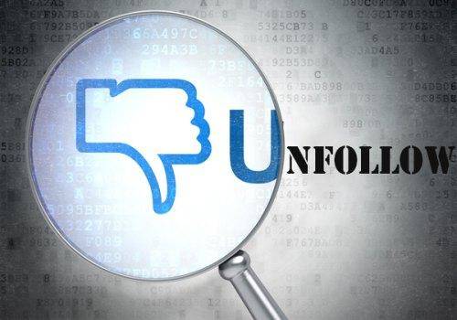 Unfollow on social media