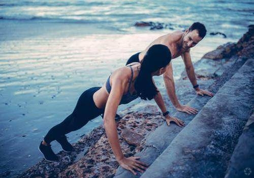 couple doing push ups together