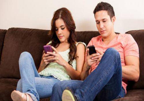 couple using phone
