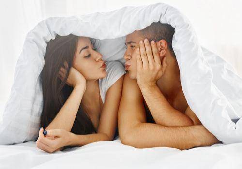 cute couple in bed
