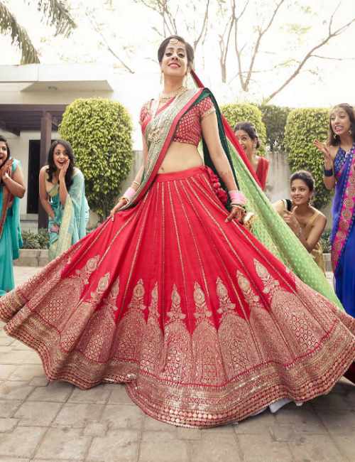 dark pink bridal lehenga