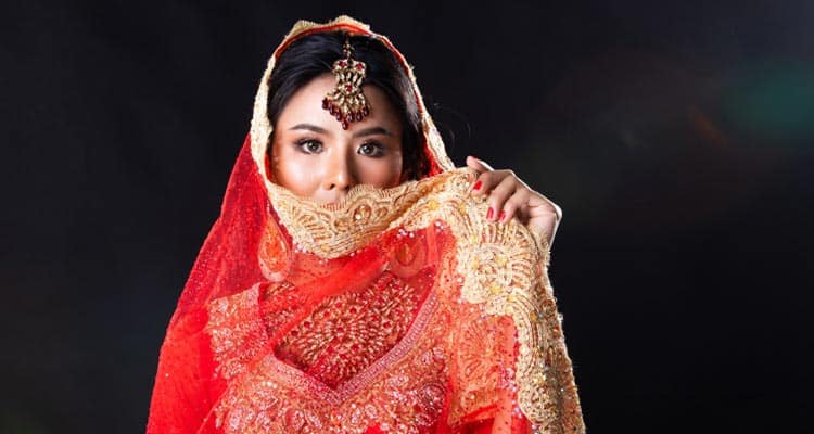 Red wedding lehenga