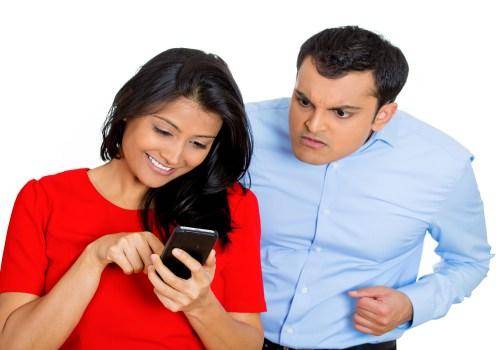 lady checking phone