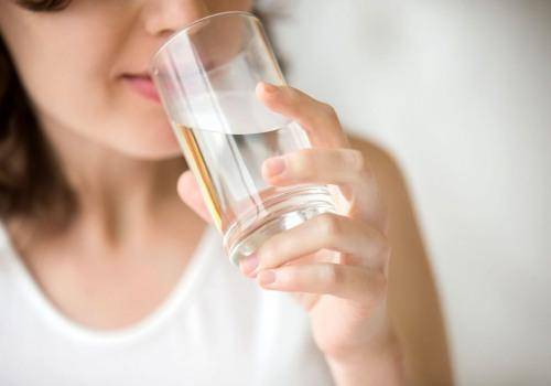 lady drinking water