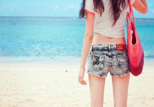 lady wearing shorts
