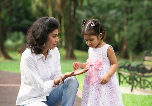 lady with child