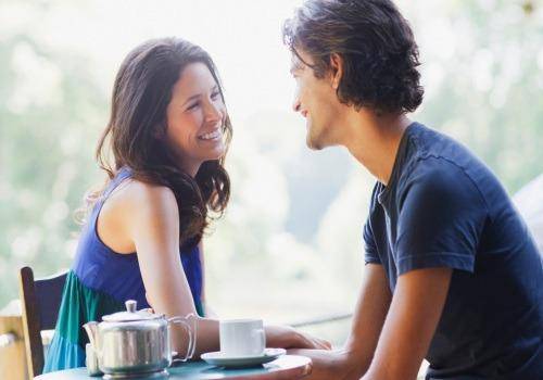 man and woman talking