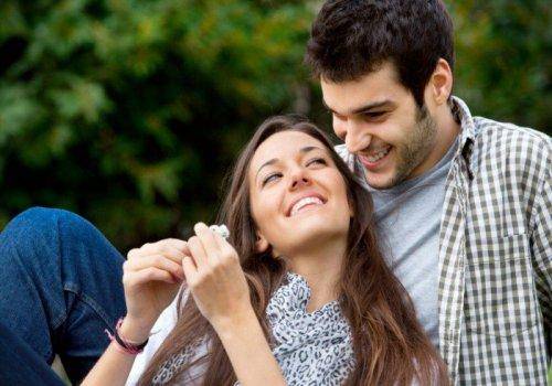 man and woman together in garden
