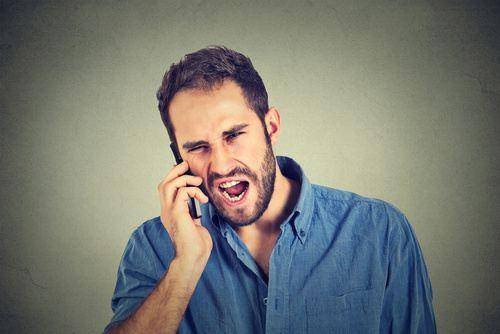 man angry on phone