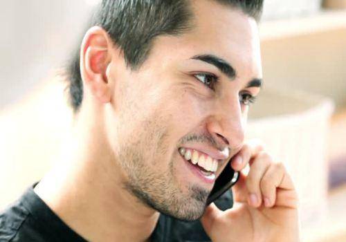 man talking on phone