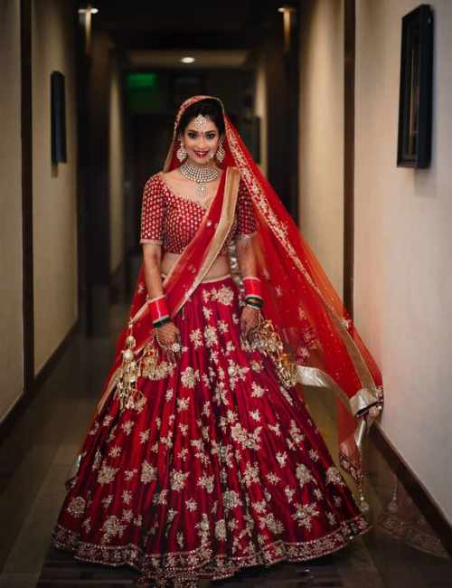 silk golden lehenga