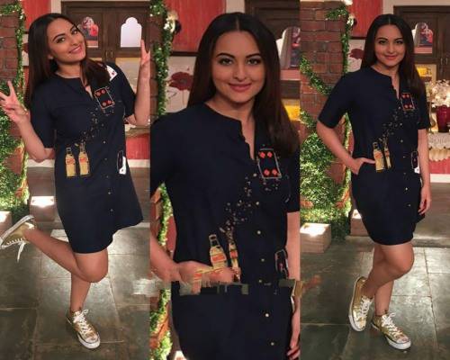 sonakshi in shirtdress