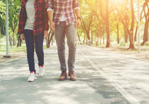 young couple walking together