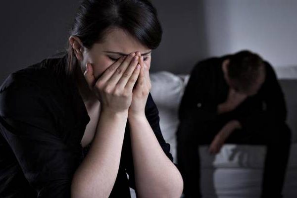 An upset couple, after a fight