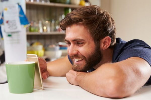 cute man texting