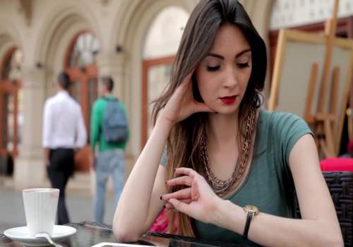 lady looking at watch