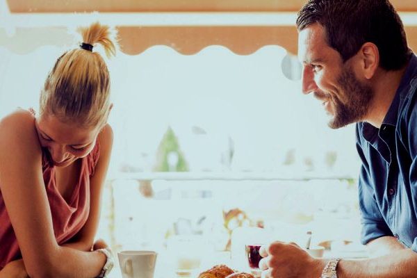 man flirting with woman