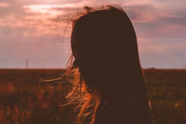 sad lady silhouette