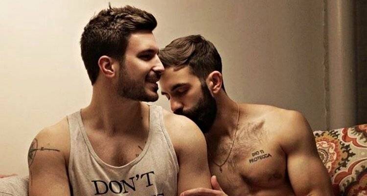 two man doing love