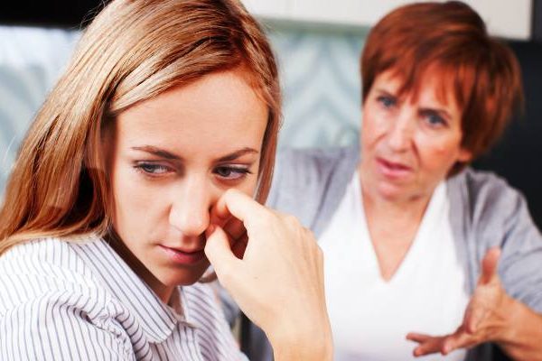 woman and her mother fighting