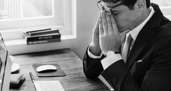 Tensed man at office