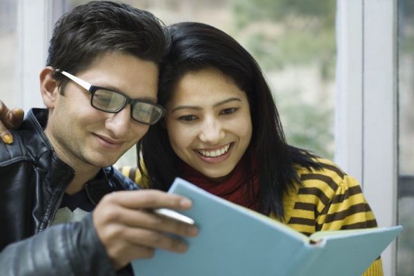 boy and girl happy