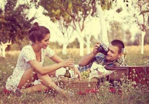 couple enjoying in garden