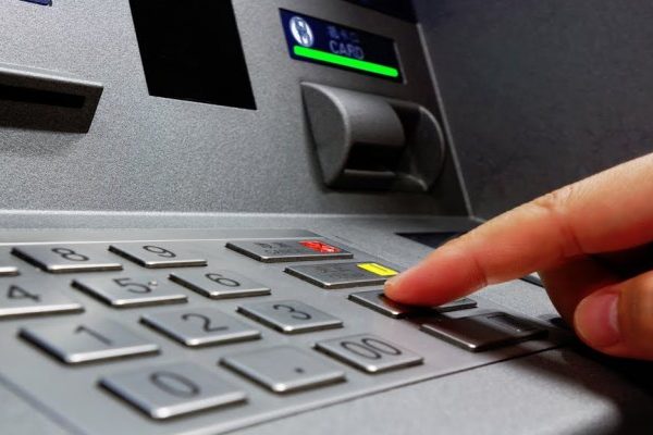 finger on atm machine