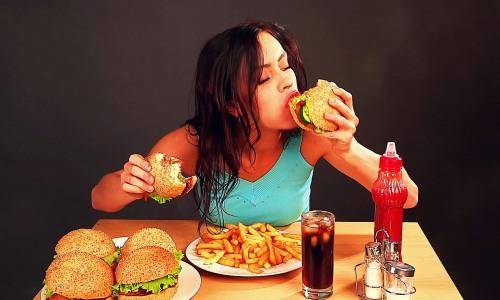lady eating food