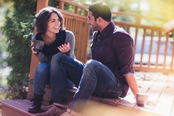 man and woman happy