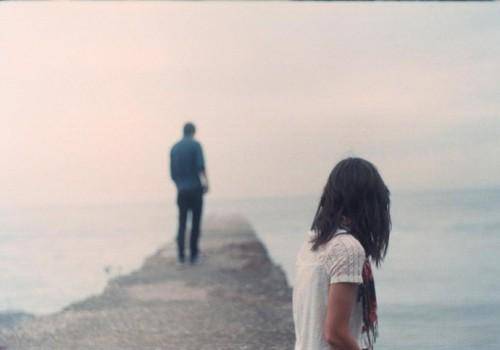 man going away from the woman