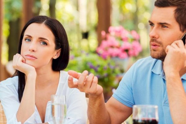 man ignoring each other